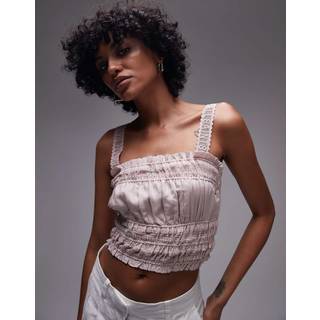 All Saints AllSaints Pink Talia Lace Cropped Top