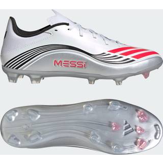 F50 Messi League Firm/Multi-Ground støvler - Cloud White / Lucid Red / Silver Metallic - 39 1/3