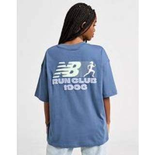New Balance Run Club Graphic Boyfriend T-Shirt, Blue - XS