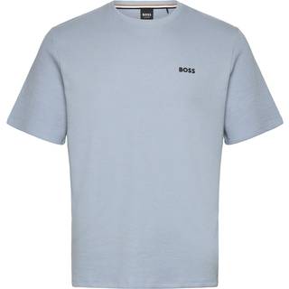 Vaffelvævet pyjamas-T-shirt med broderet logo