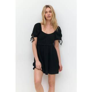 Gina Tricot-Puff sleeve dress-korte kjoler-Sort-XS-Dame