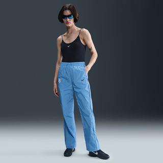 Vævede Holland Windrunner Nike Football-bukser med høj talje til kvinder - blå - blå - XS (EU 32-34)