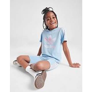 adidas Originals Trefoil All Over Print T-Shirt/Shorts Set Children, Blue - 5-6Y