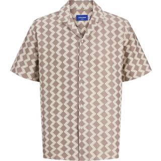 Jack & Jones Summer Luke Regular Fit Texture Resort Shirt SS Mocha Meringue