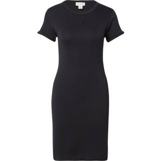Soft Stretch Cotton T-shirt Dress - Black - XL