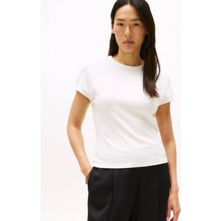 Tommy Hilfiger Tommy Hilfiger White Cap Sleeve Slim Crew Neck T-Shirt