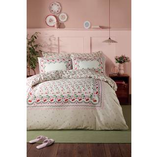 Cath Kidston Cath Kidston Pink and Cream 100% Cotton Cherry Picked Duvet Cover and Pillowcase Set