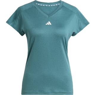 AEROREADY Train Essentials Minimal Branding V-Neck T-shirt - Preloved Teal / White