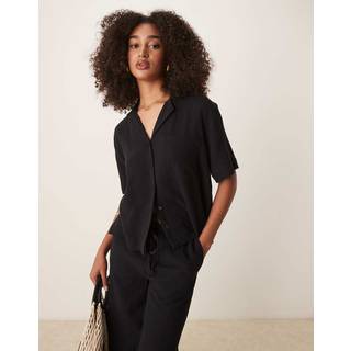 Gina Tricot-Gauze short sleeve shirt-Skjorter-Sort-36-Dame