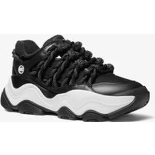 MK Atlas Cord Leather and Mesh Trainer - Black - Michael Kors - EU 36.5