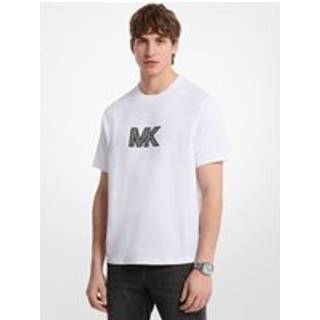 MK Graphic Logo Cotton T-Shirt - White - Michael Kors