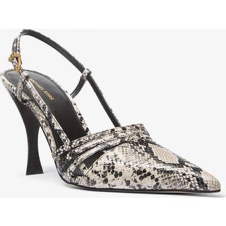 MK Haisley Snake Embossed Leather Slingback Pump - Natural - Michael Kors - EU 41