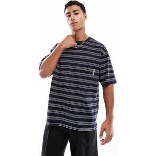 Stripe Jacquard Relaxed Pocket Tee - Blue - XS