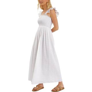 Accessorize Accessorize White Sleeveless Smocked Broderie Sun Dress