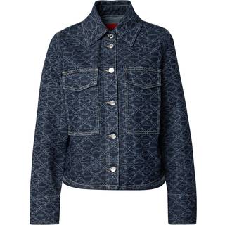 Slidstærk denimjakke med lasertrykt monogram