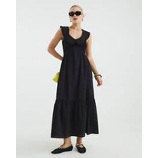 River Island Collar Ruffle Shirred 100% Cotton Dress34