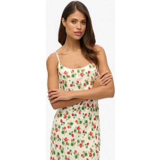 Superdry Superdry Cream Fruit Print Sleeveless Maxi Slip Jersey Dress