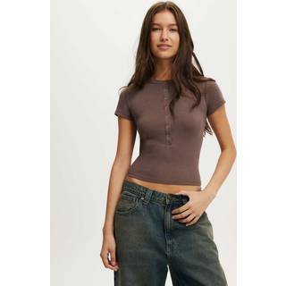 Cotton On Cotton On Brown Christy Henley T-Shirt