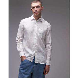 Piece Dye Linen Skjorte, White, S