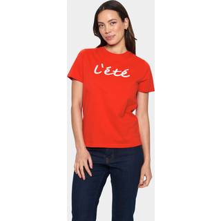 Saint Tropez Kortneasz T-Shirt Toppe & T-Shirts 30514095 Poinciana (SMALL)
