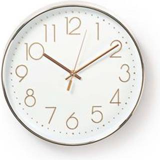 Nedis - Vægur | Diameter: 300 mm | Plastik | Guld / Hvid - CLWA015PC30GD