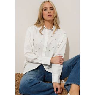 Lts Tall White Embellished Long Sleeve Shirt 22 Lts | Tall Women's Shirts & Blouses