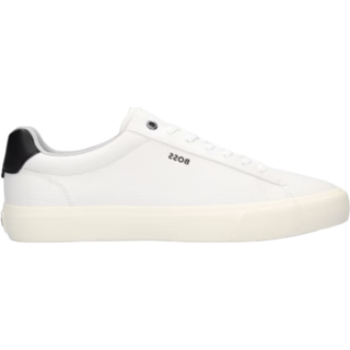 Sneakers i imiteret læder med kontrastdetalje