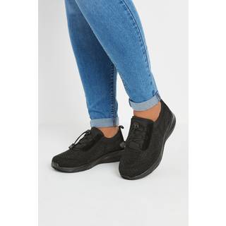 Yours Curve Yours Curve Black Extra-Wide Fit Diamante Toggle Trainers