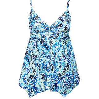 Yours Curve Yours Curve Blue Animal Wrapover Tankini