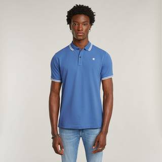 Dunda Slim Stripe Polo - Medium blue - Men