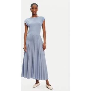 Pleated Fit And Flare Maxi Dress