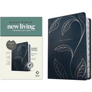 NLT Personal Size Giant Print Bible, Filament Enabled (LeatherLike, Navy Vines, Indexed, Red Letter)