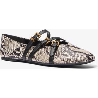 MK Indy Snake Embossed Leather Ballet Flat - Natural - Michael Kors - EU 40