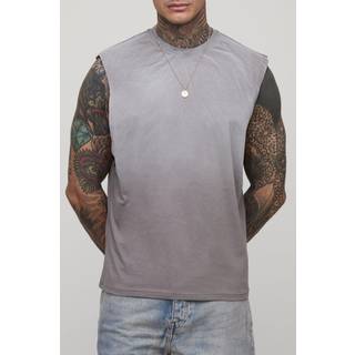 Mens Grey Tall Regular Fit Drop Armhole Spray Wash vest