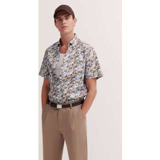 bugatti Herren Kurzarmhemd beige geblümt