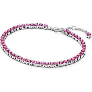 Pandora Silver Sparkling Pink Tennis Bracelet - 16cm