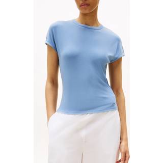 Cap Sleeve Slim Crew Neck T-Shirt