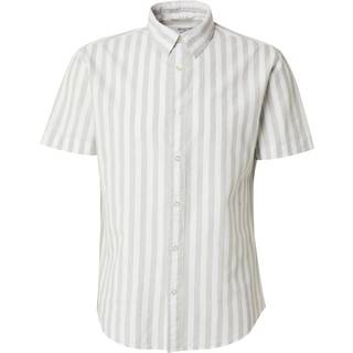 Selected Regular Sun Linen Shirt SS Iceberg Green Stripe