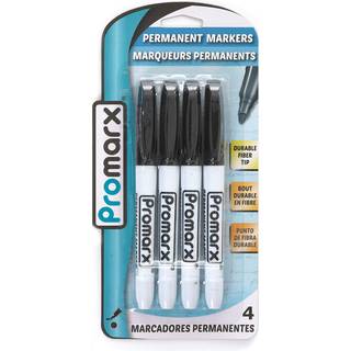Promarx Pocket Permanent Markers Fine Point Black 4 Count (PE05-KPFB04-48)