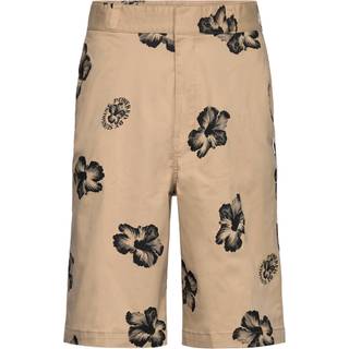 Shorts med baggy fit i bomuldstwill med stræk og hibiscusprint