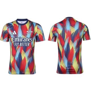Arsenal 25/26 Pre-Match-trøje - Victory Blue / Pure Ruby / Bright Yellow / Bright Cyan - L