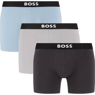 Pakke med tre par boksershorts i bomuld med stræk og logoer