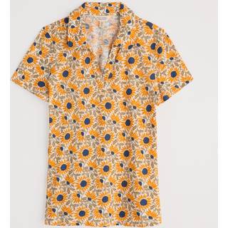 Seasalt Cornwall Seasalt Cornwall Yellow Wavecrest Jersey Short Sleeve 100% Cotton Shirt