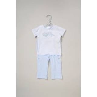 Rock-A-Bye Baby Boutique Rock-A-Bye Baby Boutique Blå 100% Bomuldsprintet T-shirt og Justerbare Bukser Sæt - 68-74cm (6-9 måneder)