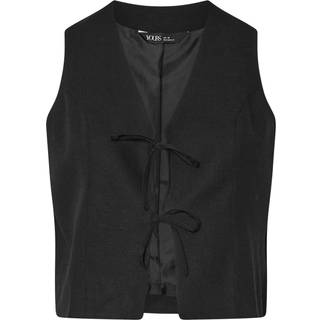 Yours Curve Yours Curve Black Short Tie Up Waistcoat