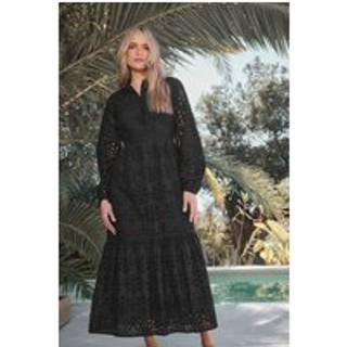 Lts Tall Black Broderie Tiered Maxi Dress 20 Lts | Tall Women's Black Dresses