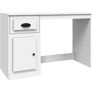 Skrivebord Med Skuffe 115X50X75 Cm Konstrueret Træ - Hvid