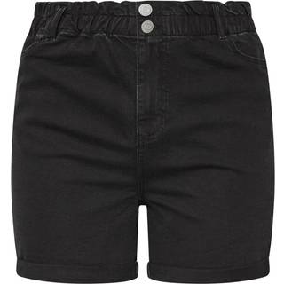 Yours Curve Yours Curve Black Elastic Waist Denim Shorts