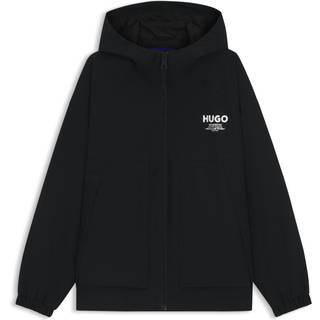 Vandskyende jakke med hætte med logoprint