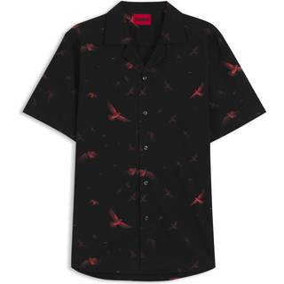 Relaxed fit skjorte i bomuldspoplin med print